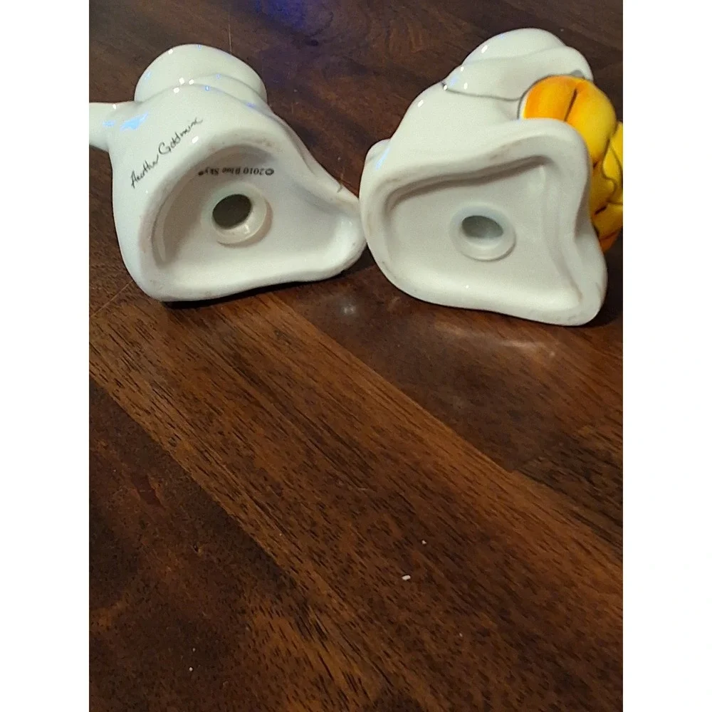 Halloween Ghost Salt and Pepper Shakers Ceramic Pumpkin Spiderweb Set White